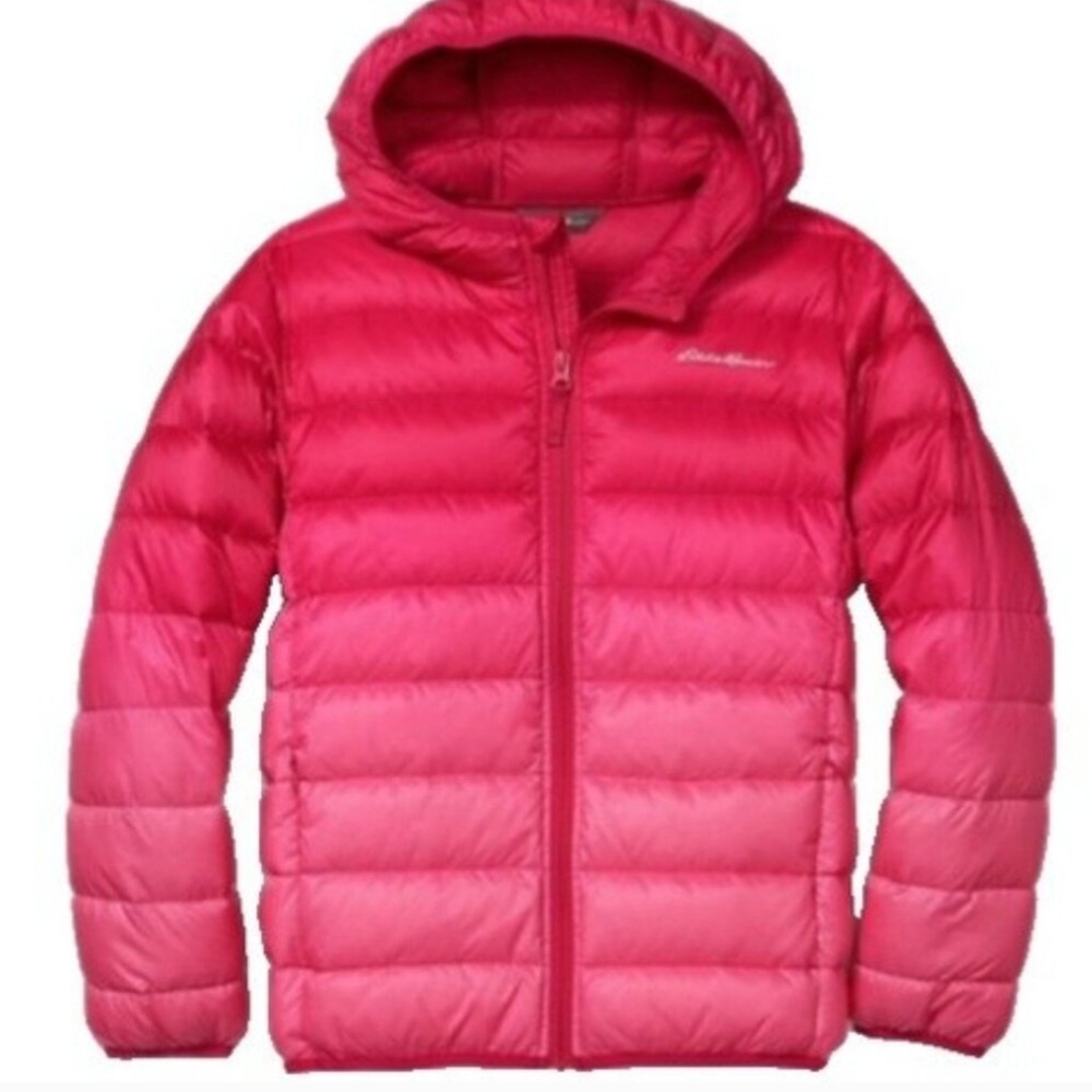 EUC Eddie Bauer Girls Puffer Jacket Coral Pink Size L (14)